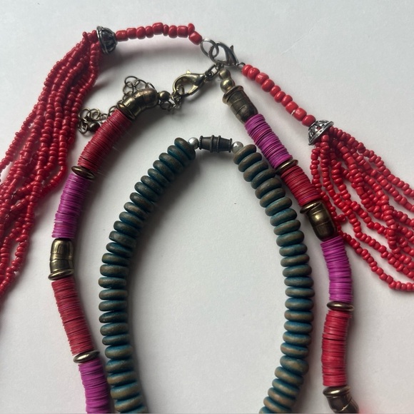 Vintage Multicolor Beaded Necklace Set - Picture 6 of 10